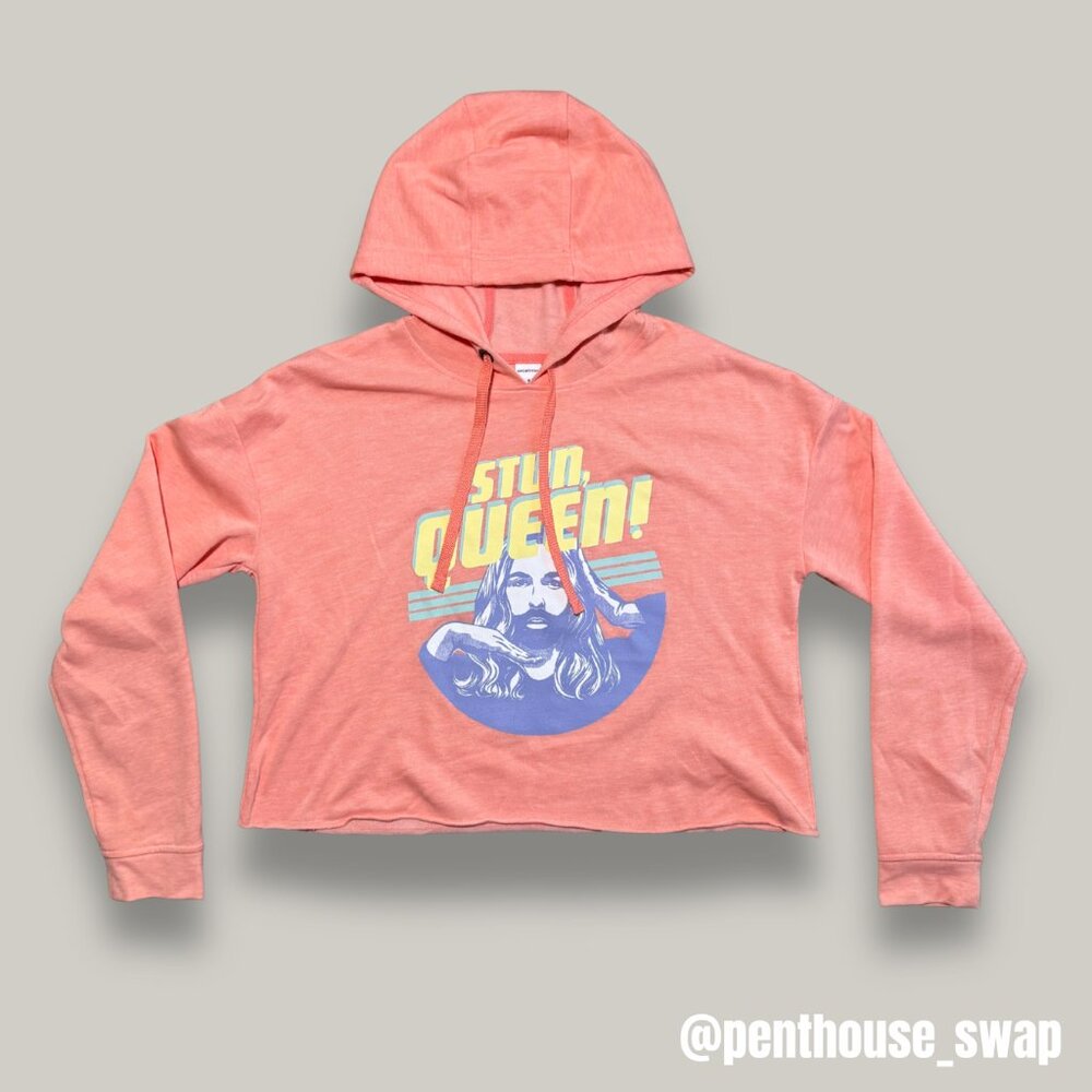 Jonathan Van Ness "Stun Queen" Cropped Coral Hoodie, Size S